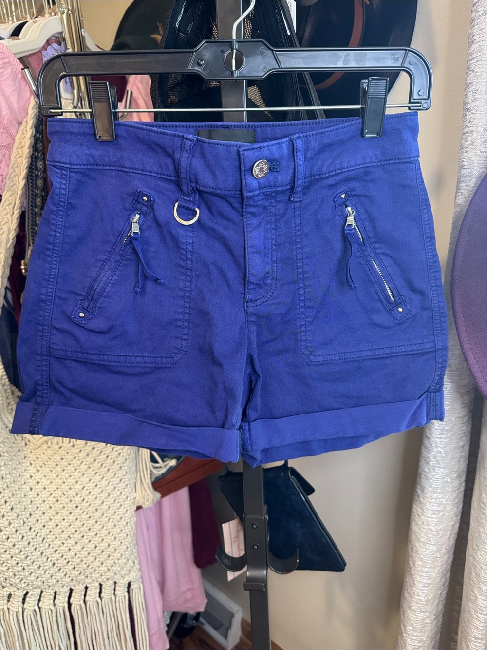 White House Black Market Cobalt Blue Utility Cuffed Shorts